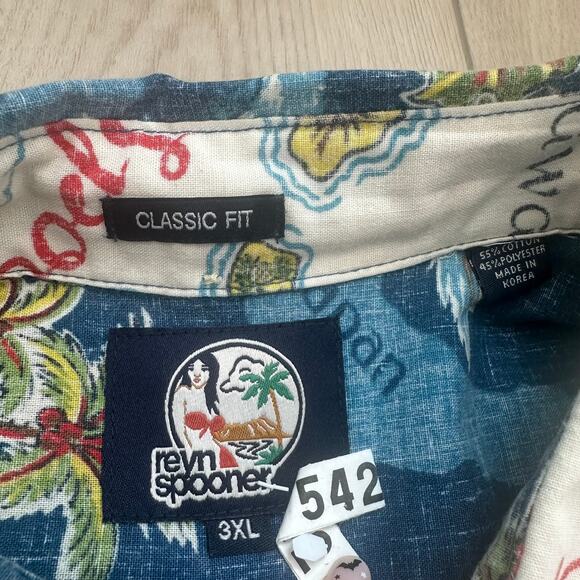 Reyn Spooner Hawaiian Aloha island map hibiscus classic fit button shirt 3XL - Picture 4 of 5